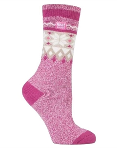 Тонкие женские зимние термоноски Lite в модном дизайне Heaton, розовый Heat holders