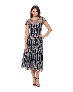 Платье, Midi Embroidered Cap Sleeve Xscape