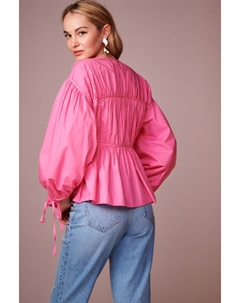 Многослойная блузка из поплина с завязками, розовый Next