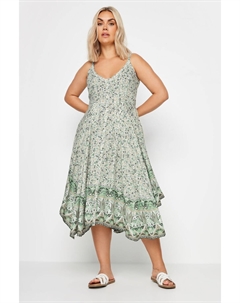 Платье Hanky с каймой и подолом, синий Yours