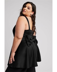 Топ с баской и бантом сзади, черный Yours