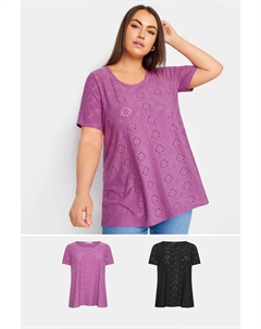 Свинг-Футболки Broderie 2 шт, черный Yours