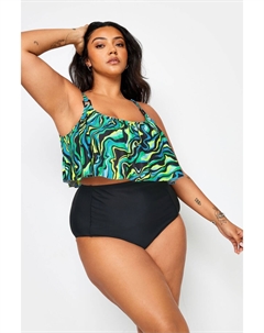 Лиф бикини с абстрактным принтом, черный Yours