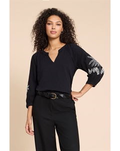 Топ Millie с вышивкой Mix, черный White stuff