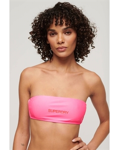 Лиф бикини-бандо с логотипом, розовый Superdry