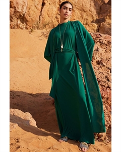 Платье-Макси с шарфом и длинными рукавами, зеленый Next