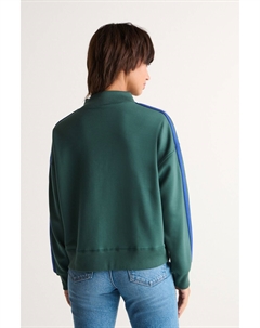 Толстовка с широким воротником застежкой-молнией и полоской на рукаве, зеленый Next