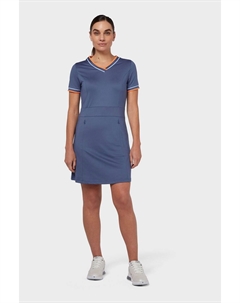 Женское платье с высоким воротником и v-образным вырезом в стиле колор-блок, синий Callaway apparel