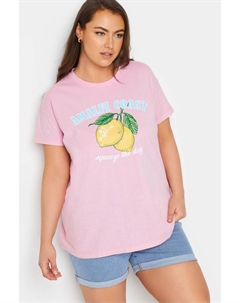 Футболка с принтом «Амальфийские лимоны», розовый Yours