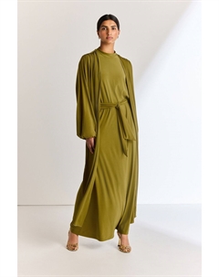 Платье-Макси с шарфом и длинными рукавами, зеленый Next