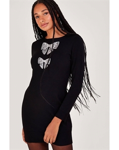 Платье ди с двойным бантом, черный Monsoon