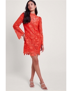 Сиреневое кружевное платье-туника, оранжевый Monsoon