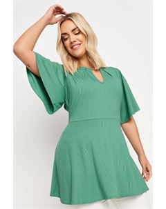 Топ с баской с металлической отделкой, зеленый Yours