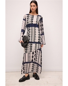 Платье-Макси удлиненного кроя с длинными рукавами, белый Next