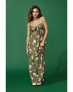 Миниатюрное летнее платье макси на бретелях из марли с цветочным принтом, зеленый Jdy