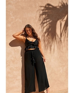 Верх бикини с узлом спереди и металлической окантовкой, черный Yours