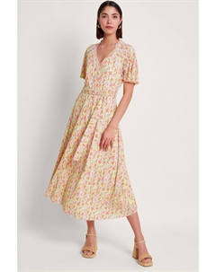 Платье с цветочным принтом и татумом, зеленый Monsoon