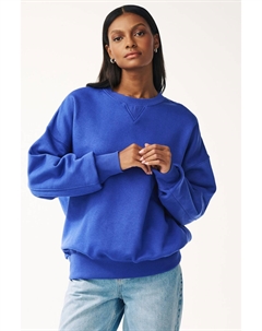Удлиненный свитшот с круглым вырезом из плотной ткани оверсайз, синий Next