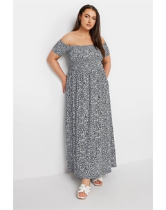 Платье мидакси Ditsy с присборками, синий Yours