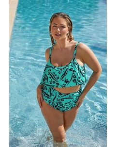 Верх бикини с абстрактным узором и рюшами, зеленый Yours