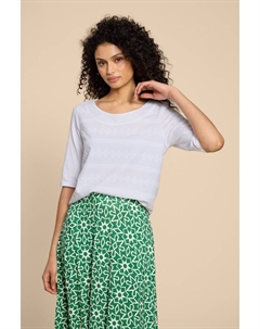 Топ с вышивкой из тканой ткани, белый White stuff