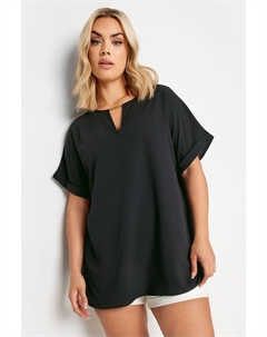 Блузка с вырезом, черный Yours