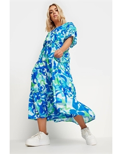 Платье макси с рукавами ангела, синий Yours