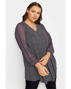 Распашной топ из сетки с абстрактным принтом, фиолетовый Yours