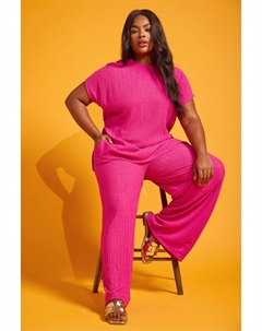 Брюки со складками и складками, розовый Yours