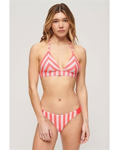Полосатый лиф бикини с треугольными чашками, розовый Superdry