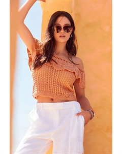 Топ с открытыми плечами крючком, оранжевый Next