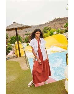 Рубашка Элли из органического хлопка с набивным наполнителем, белый White stuff