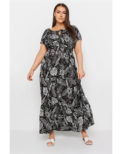 Платье макси в стиле бохо с вырезом бардо, черный Yours