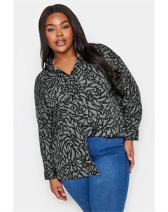 Рубашка с вихревым принтом, серый Yours