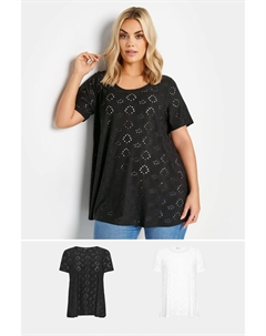 Свободные блузки Broderie 2 пары, черный Yours