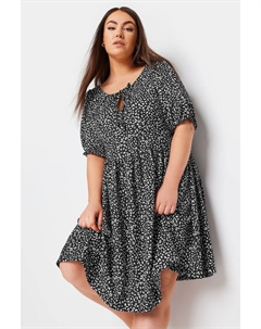 Фактурное платье мини с леопардовым принтом, черный Yours
