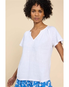 Топ с набивным вырезом и вышивкой luella, белый White stuff