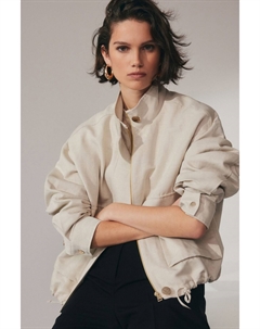 Льняной бомбер, бежевый Next