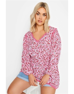 Топ-Халат с цветочным принтом, розовый Yours