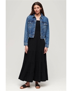 Платье макси на тонких бретелях, черный Superdry