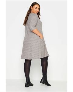 Мягкое драпированное платье с карманами, серый Yours