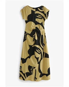 Текстурное платье миди со сборками, зеленый Next