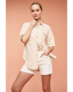 Джинсовая рубашка с короткими рукавами, розовый Next