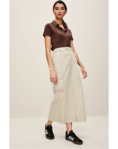 Юбка миди из рипстопа с карманами, коричневый Next