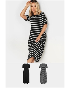 2 пары платьев макси в рубчик, черный Yours