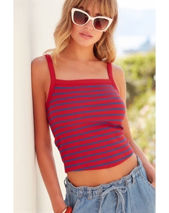 Топ-Майка в рубчик с квадратным вырезом и бретелями, красный Next