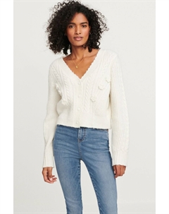 Кардиган косой вязки с цветочным узором, белый Next