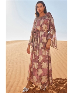 Металлизированное платье с длинными рукавами для особых случаев, розовый Next