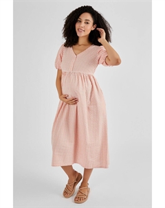 Платье миди для беременных с пышными рукавами, красный Jojo maman bébé