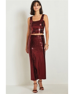 Юбка миди с пайетками, красный Next